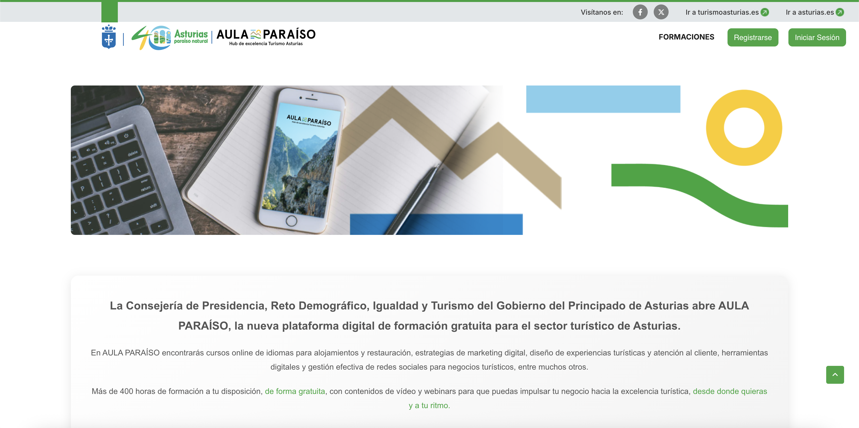 Aula Paraíso, plataforma de formación gratuita para el sector turístico del Principado de Asturias